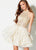 Ellie Wilde - EW21923S Embellished Bodice Halter Neck Cocktail Dress In Gold and White
