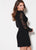 Ellie Wilde - EW21926S Laced Long Sleeves Sheath Dress In Black