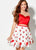 Ellie Wilde - EW21927S Plain and Embroidered Two-Piece Dress In Red and White