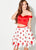Ellie Wilde - EW21927S Plain and Embroidered Two-Piece Dress In Red and White