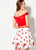 Ellie Wilde - EW21927S Plain and Embroidered Two-Piece Dress In Red and White