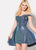 Ellie Wilde - EW21930S Off Shoulder Glitter Short Dress with Overskirt In Blue and Green