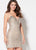 Ellie Wilde - EW21933S Beaded Embroidered Tulle Fitted Mini Dress In Neutral