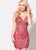 Ellie Wilde - EW21936S Embroidered Lace Deep V-neck Sheath Dress In Pink