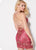 Ellie Wilde - EW21936S Embroidered Lace Deep V-neck Sheath Dress In Pink