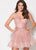 Ellie Wilde - EW21937S Embellished Plunging V-neck A-line Dress In Pink