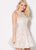 Ellie Wilde - EW21938S Sequin Tulle Cutout Back Cocktail Dress In White and Pink