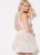 Ellie Wilde - EW21938S Sequin Tulle Cutout Back Cocktail Dress In White and Pink