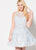 Ellie Wilde - EW21938S Sequin Tulle Cutout Back Cocktail Dress In White and Blue