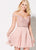 Ellie Wilde - EW21939S Off Shoulder Illusion Lace-Up Cocktail Dress In Pink