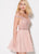 Ellie Wilde - EW21939S Off Shoulder Illusion Lace-Up Cocktail Dress In Pink