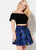 Ellie Wilde - EW21943S Velvet Top Sequined Skirt Two-Piece Dress In Black and Multi