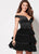 Ellie Wilde - EW21946S Sweetheart Off-Shoulder Tiered Cocktail Dress In Black