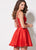 Ellie Wilde - EW21947S Two Piece Stretch Satin A-line Dress In Red
