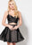 Ellie Wilde - EW21947S Two Piece Stretch Satin A-line Dress In Black