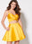 Ellie Wilde - EW21947S Two Piece Stretch Satin A-line Dress In Yellow