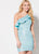 Ellie Wilde - EW21951S Ruffled Asymmetric Neck Glitter Sheath Dress In Blue