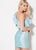 Ellie Wilde - EW21951S Ruffled Asymmetric Neck Glitter Sheath Dress In Blue