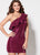 Ellie Wilde - EW21951S Ruffled Asymmetric Neck Glitter Sheath Dress In Pink
