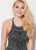 Ellie Wilde - EW21952S Halter Lace Up Back Beaded Sheath Dress In Gray