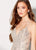 Ellie Wilde - EW21953 Lace Up Beaded Tulle Backless Gown In Neutral