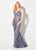 Ellie Wilde - EW21954 Glitter Motif Long Mermaid Gown In Purple and Gray