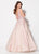 Ellie Wilde - EW21956 V-Neck and V-Back Embellished A-line Gown In Pink