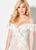 Ellie Wilde - EW21959LS Off-Shoulder Sweetheart Laced Trumpet Gown In White and Neutral