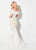 Ellie Wilde - EW21959LS Off-Shoulder Sweetheart Laced Trumpet Gown In White and Neutral