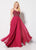 Ellie Wilde - EW21961 Beaded Bodice Crisscross Back Long Gown In Pink