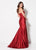 Ellie Wilde - EW21964 Sweetheart Strapless Pleated Trumpet Gown In Red