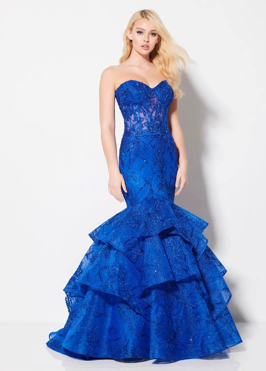 Ellie Wilde - EW21965 Strapless Sweetheart Embellished Mermaid Gown In Blue