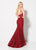 Ellie Wilde - EW21968 Jeweled Lace Bandeau Back Mermaid Gown In Red
