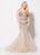 Ellie Wilde - EW21970 Beaded Low Back Sweetheart Trumpet Gown In Gray and Neutral