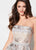 Ellie Wilde - EW21971 Straight Across Floral Printed A-line Gown In White and Gold