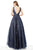 Jovani - 2020 Beaded Deep V-neck Ballgown In Blue