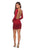 La Femme - 28192 Long Sleeve Backless Faux Wrap Dress In Red