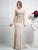 Cinderella Divine - Cap Sleeve Illusion Bateau Metallic Lace Gown in Neutral