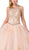 Dancing Queen - 1346 Jeweled Lace Appliqued Halter Ballgown In Neutral