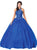Dancing Queen - 1346 Jeweled Lace Appliqued Halter Ballgown In Blue