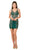 Nox Anabel - A673 Sleeveless V Neck Embellished Cocktail Dress in Green