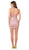 Nox Anabel - A673 Sleeveless V Neck Embellished Cocktail Dress in Pink