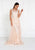 GL1583 Illusion Bateau Appliqued Tulle Overlay Gown