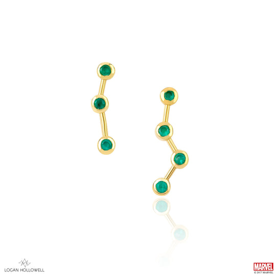 Hela Green Agate Ursa Major Split Studs