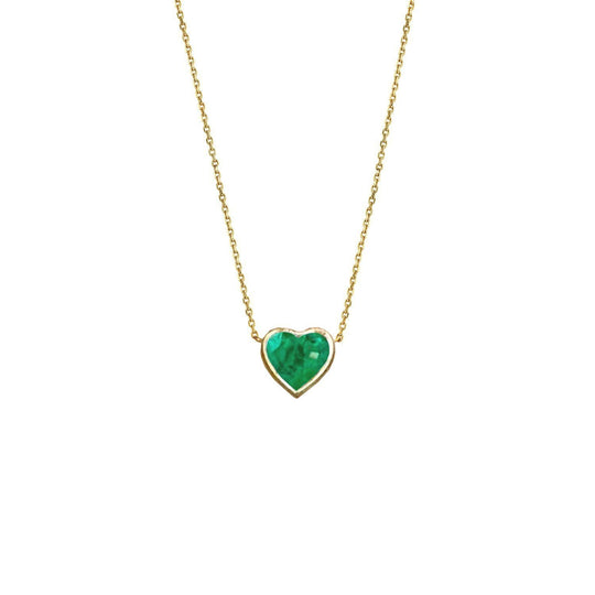 Logan Hollowell - New! Floating Heart Shaped Emerald Necklace