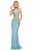 Sherri Hill - 52686 Two Piece Beaded Scoop Neck Fitted Dress In Blue