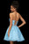 Sherri Hill - 53153 Embroidered Halter Neck Short A-line Dress In Blue