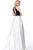 Jovani - 66295 Halter Neck Long A-line Dress In Black and White