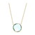 18K Yellow Gold Necklace With Sky Blue Topaz Round