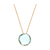 Tresor Collection - 18K Yellow Gold Necklace With Sky Blue Topaz Round